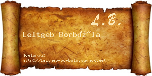 Leitgeb Borbála névjegykártya