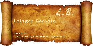 Leitgeb Borbála névjegykártya